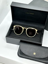 Linda Farrow Luxe Sunglasses LFL251C42SUN Light Gold/Brown Grad Retail $645 NWB