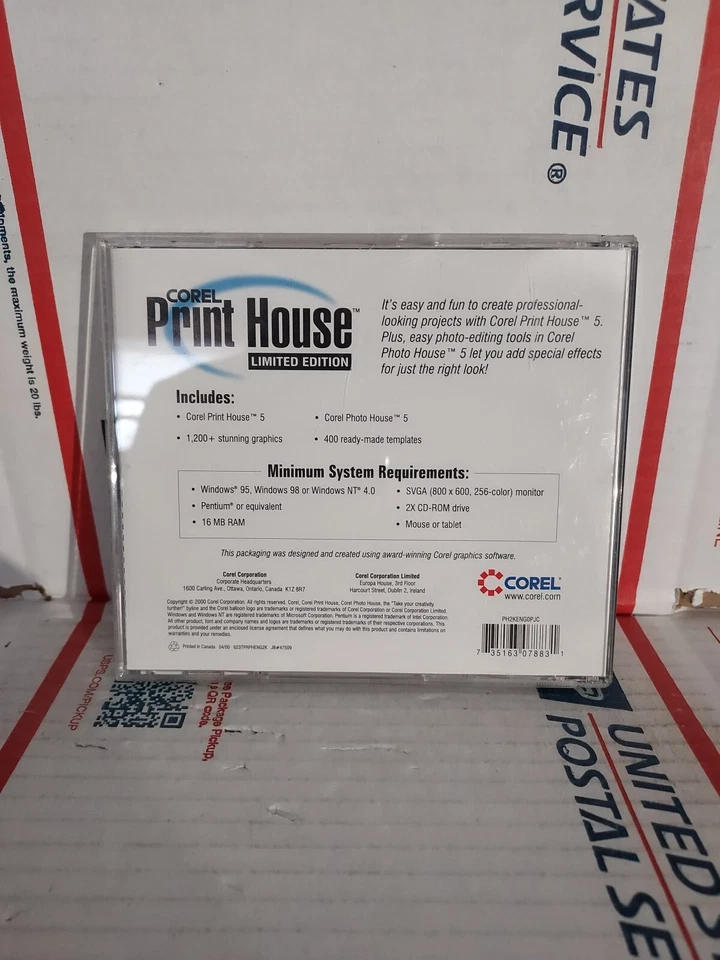 Corel Print House Limited Edition (PC CD-Rom, 2000) Win 95 98 No Keycodeb- #62a - Image 2 of 2