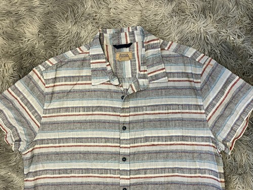 Boston Traders Mens Top Size 2XL Button Down Short Sleeve Collar Striped Casual - Picture 2 of 8