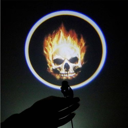 Motorcycle LED Flaming Skull Ghost Logo Laser Projector Shadow Ghost Tail Light - Picture 6 of 6