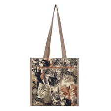 Signare Tapestry Shopping Bag For Woman in Cat Pet Design