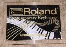 Vintage ROLAND KEYBOARDS 'AUTHORIZED DEALER' Lucite Music Store Advertising Sign
