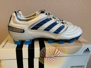 adidas Soccer Shoes - adidas Predator X - Firm Ground - Youth Soccer Cleats  - White/Night Sky/Cyan
