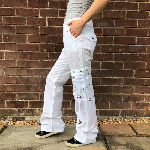 White Lightweight Cotton Wide Leg Cargo 