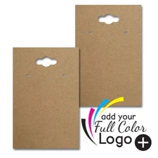 100 ADD YOUR LOGO Hanging Keyhole Jewelry Earring Display Cards Earring Card