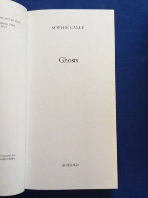 【美品】Ghosts by SOPHIE CALLE ソフィ・カル【希少本】 GHOSTS - 1ST. ED. BY SOPHIE CALLE | eBay