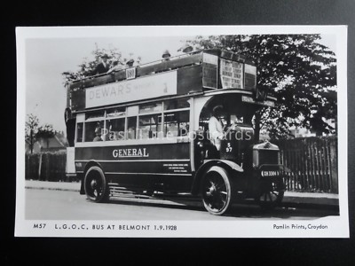 Omnibus L.G.O.C. BUS IN BELMONT Anzeige DEWARS WHISKY Pamlin Druck Postkarte Nr. M57