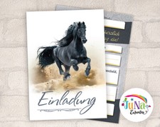 12 Einladungskarten zum Kindergeburtstag Pferd Einladung für Mädchen