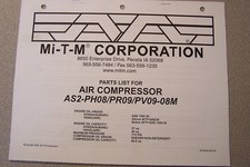 Mi-T-M PARTS LIST FOR AIR COMPRESSOR AS2-PH08/PR09/PV09-08M
