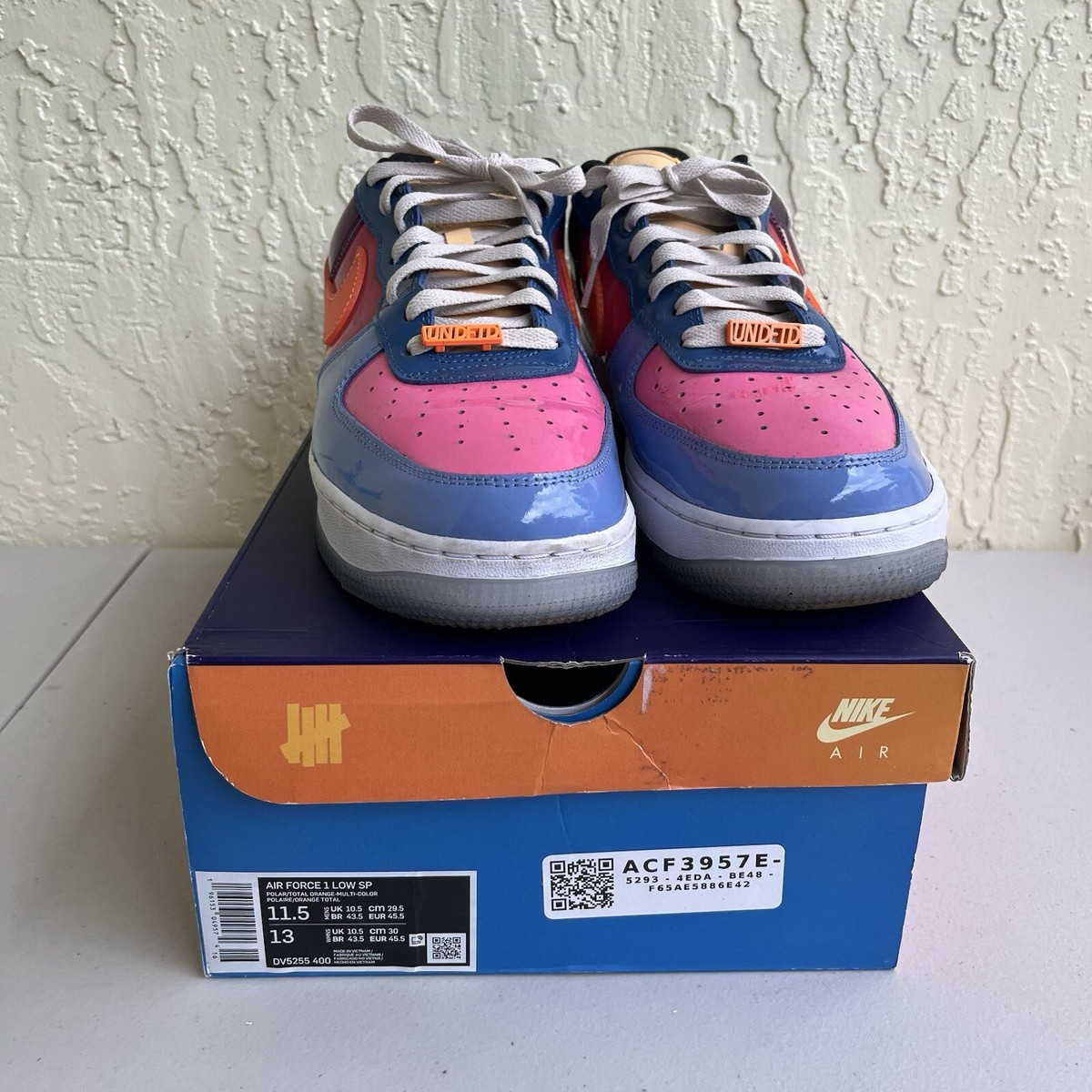 Nike Undefeated x Air Force 1 Low Total Orange DV5255-400 OG Box Nike Undefeated x Air Force 1 Low Total Orange DV5255-400 OG Box