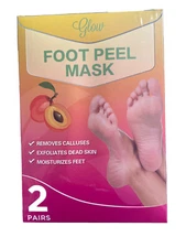 2Pack Peach Foot Peel Mask For Cracked Heels, Dead Skin & Calluses