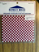 Handley House Miniature Dollhouse Flooring Red/White Check Tile 5.5" X 6"