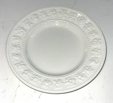 Vtg Wedgwood Home Festivity Salad Plate 8” White Embossed Rim England 1995