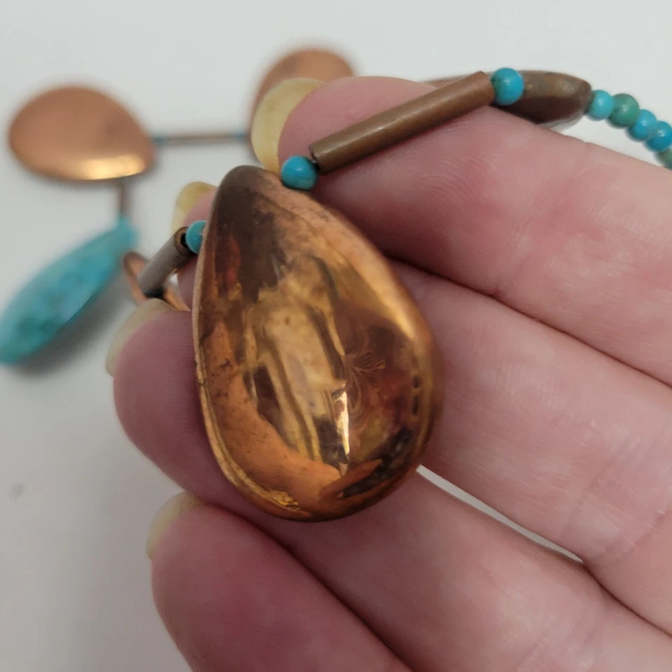 Jay King Mine Finds DTR Tribal Cobre y Turquesa Declaración Collar Cierre de Gancho Foto 3 de 4