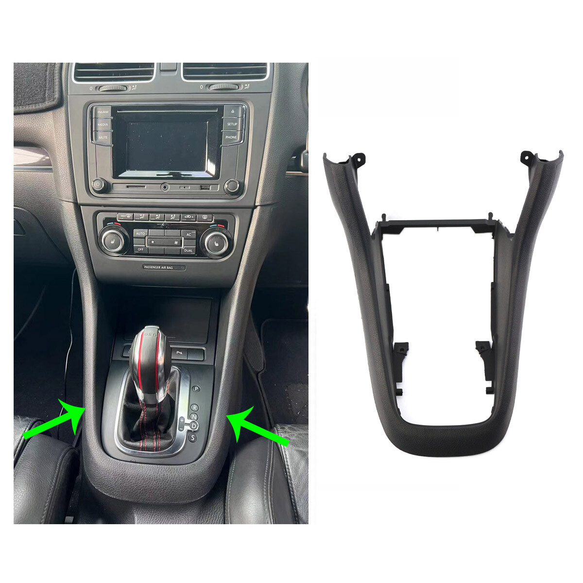 For VW Golf MK6 2009-2013 Center Console Frame Trim Replacement