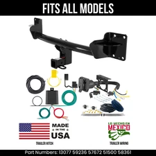 For 07-18 BMW X5 Trailer Tow Hitch +7Pin Wiring Harness Kit Fits All Models Curt