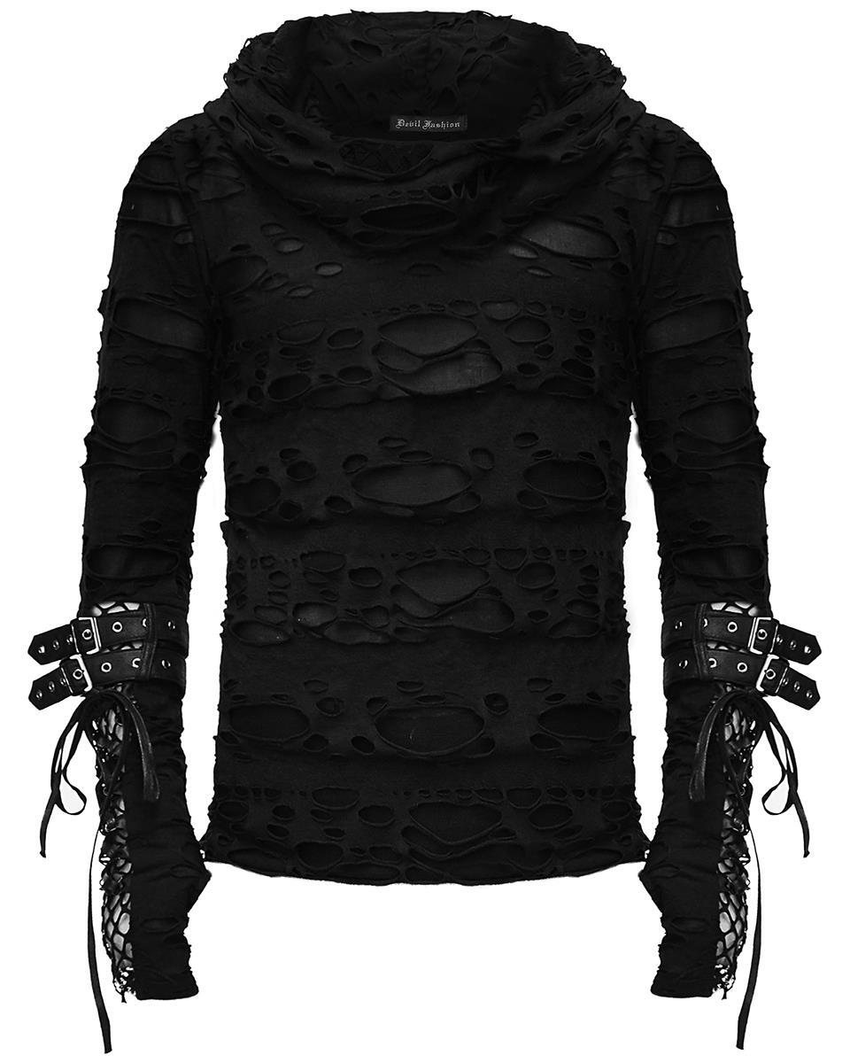 Devil Fashion Mens Goth Punk Apocalyptic Grunge Shredded