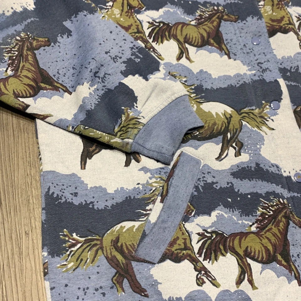 Sudadera suéter a presión vintage de los 90 con estampado de caballos talla grande Foto 3 de 4