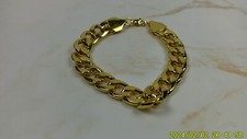 Heavy Mens 12mm Bracelet Link Gold Plated 8" Excellent Quality Looks Expensive