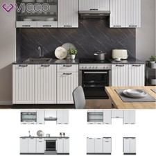 Cucina modulare blocco cucina americana Fame-Line 240 cm cottage bianco Vicco