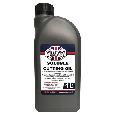 WESTWAY LUBRICANTS LTD 1L Soluble Metal Cutting Oil / Fluid - 1 LTR Milky Cutting Oil