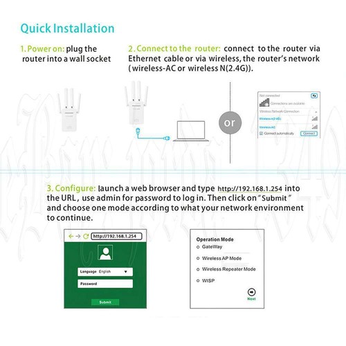 1200Mbps WiFi Range Extender Repeater Wireless Amplifier Router Signal Booster - Picture 11 of 14