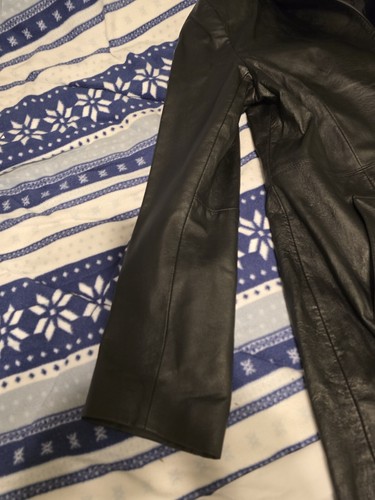 Newport News schwarzer Leder-Trenchcoat Medium RN 83631 Stil L5627 - Bild 7 von 18