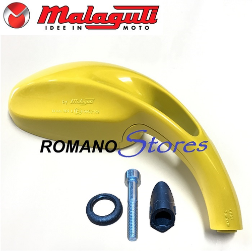 SPECCHIO ORIGINALE MALAGUTI PHANTOM F12 50 100 Cc. DESTRO VERNICIATO GIALLO - Picture 2 of 2