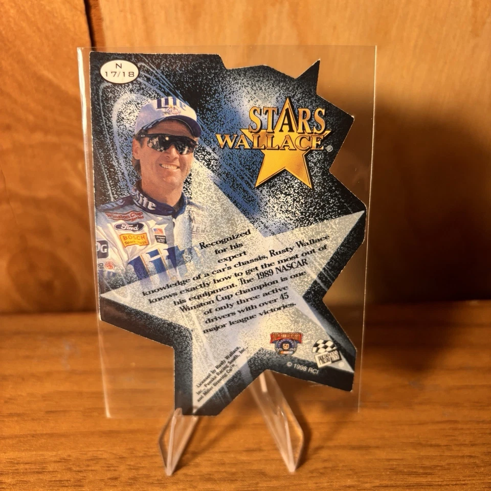 Rusty Wallace 1998 Press Pass Stealth Stars Die-Cut #N17 HOF NASCAR Racing - Image 2 of 2