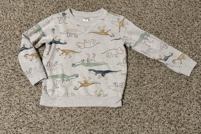 Carter s Boys Dinosaur Pullover Sweatshirt Gray Size 5t/5a 100% Cotton
