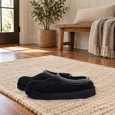 UGG Tasman Women's Black Suede Slip-On Lined Shearling Slipper Size 6