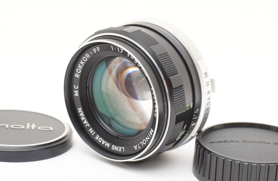 Minolta Rokkor PF 55mm Focal Camera Lenses f/1.7 Maximum Aperture