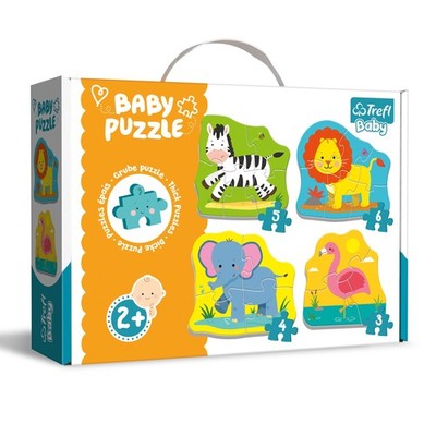 Trefl Animals on The Safari 4in1 Jigsaw Puzzle Baby Classic DIY Puzzle,... 