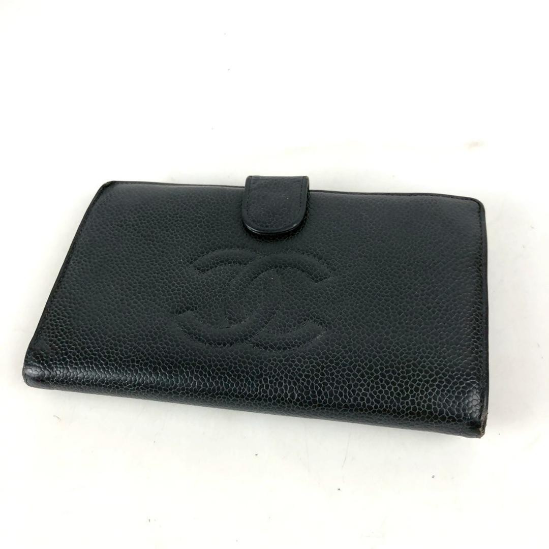 CHANEL Coco Mark Coin Purse Long Wallet Black Ladies GR638973