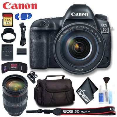 Canon EOS 5D Mark IV DSLR Camera with 24-105mm f/4L II Lens (Intl Model) Deluxe