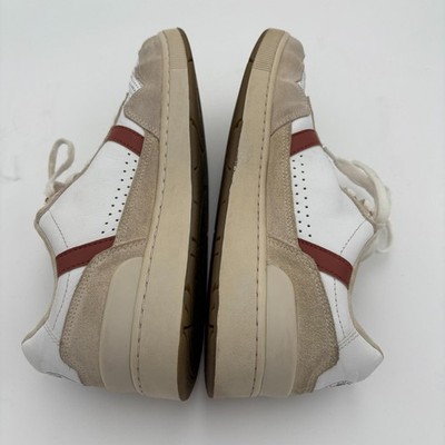 Lacoste Mens Sneakers Size 8.5 White Beige Red Stripe Suede Casual Shoes Lacoste Mens Sneakers Size 8.5 White Beige Red Stripe Suede  main image 4