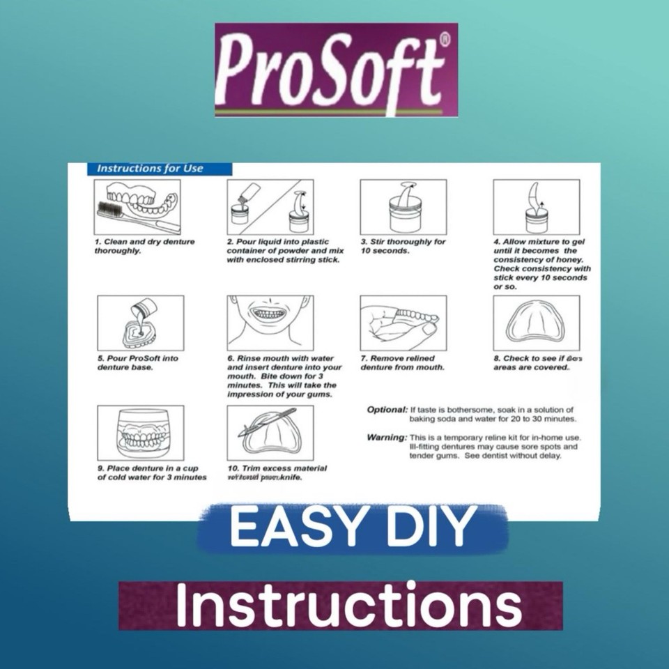 6 Denture Reline Kits, 3 Boxes- ProSoft Reliner For Loose Dentures | eBay