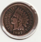 US Rare Old West 1907 Indian Head Penny Coin American Collection Shield Cent USA