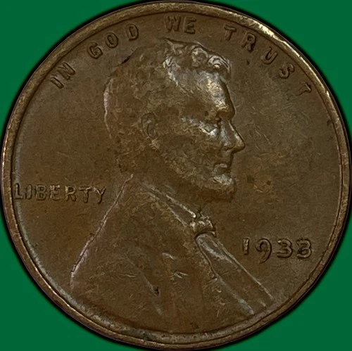 1933 Lincoln Wheat Cent Choice Extremely Fine XF+ Coin #33678