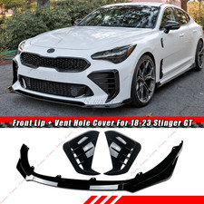 For Kia Stinger 18-24 Gt Glossy Blk Front Bumper Lip Vent Hole Cover Body Kit