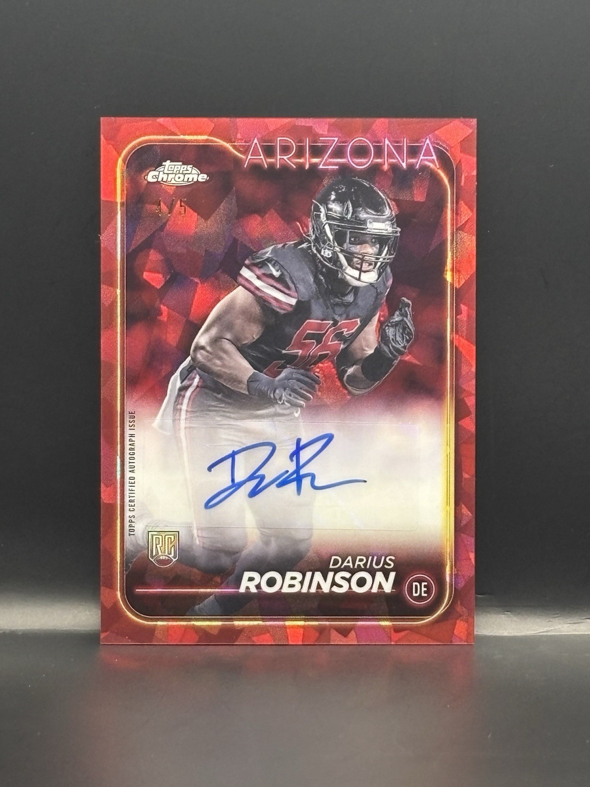 2024 Topps Chrome Sapphire Edition Darius Robinson /5 Red Rookie Auto #RA-DRO