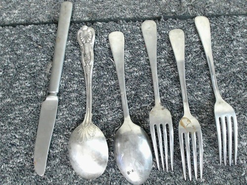 Vintage Lot United States Navy U.S.N. Mess Hall Besteck Gabel Messer Löffel Silberbesteck - Bild 6 von 10