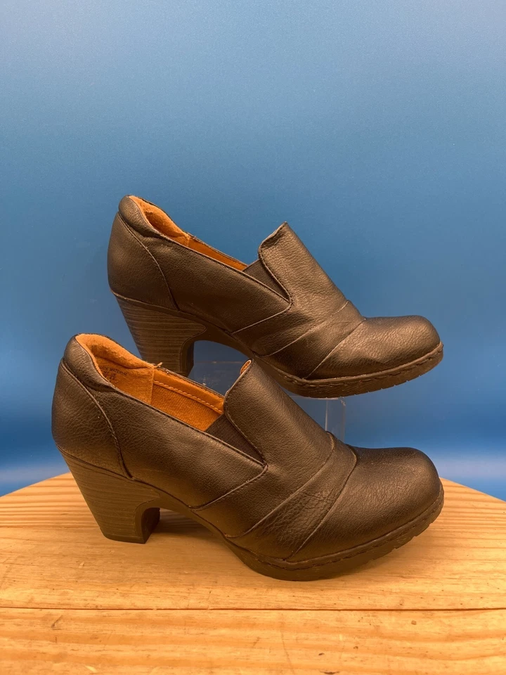 Zapatos de salón Basic Editions para mujer 6M/EU37.5 cuero negro tacones cubanos sin cordones Foto 4 de 4