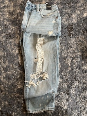 Abercrombie & Fitch Annie High Rise Girlfriend Jeans 26/2R Light Destroyed