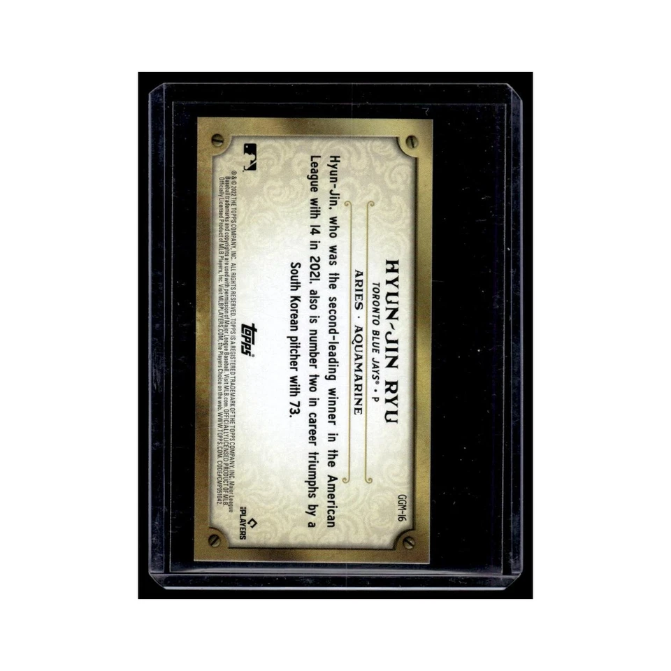 Hyun-Jin Ryu 2022 Topps Gypsy Queen GQ Gems #GGM16 Toronto Blue Jays NM - Image 2 of 3