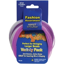 3 Pack - Pepperell Braiding Pony Bead Lacing Variety Pack 60'-Pastel Colors - PB