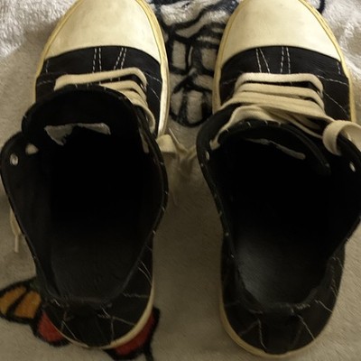 Rick Owens DRKSHDW Men's Black/White Low Top Lace-Up Solid Sneakers