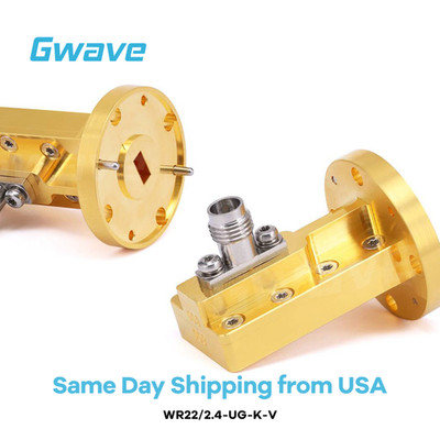 WR-22 to 2.4mm Female Right Angle Waveguide to Coax Adapters, UG-383/U Flange