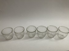 Vtg Ball Quilted Crystal Glass Canning Jars Jelly Jam 1970's 6oz 3” Lot Of 6