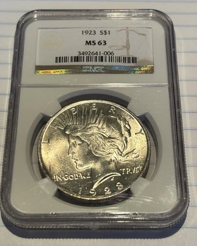 1923  Peace Dollar  NGC MS63